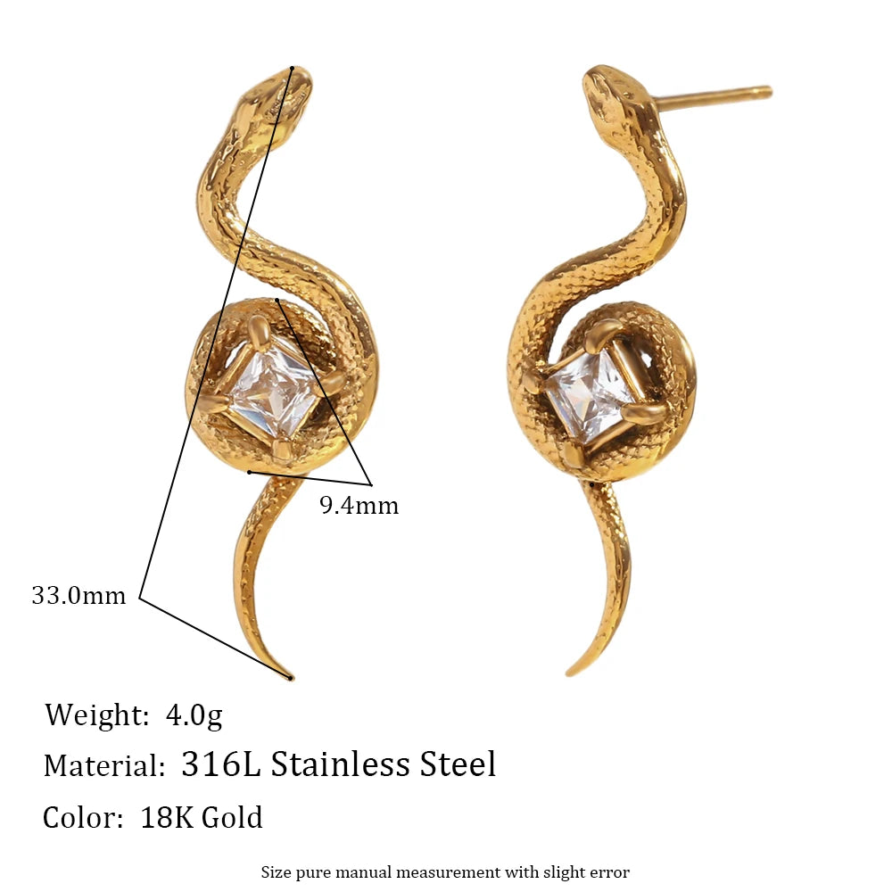Zircon Snake Earrings