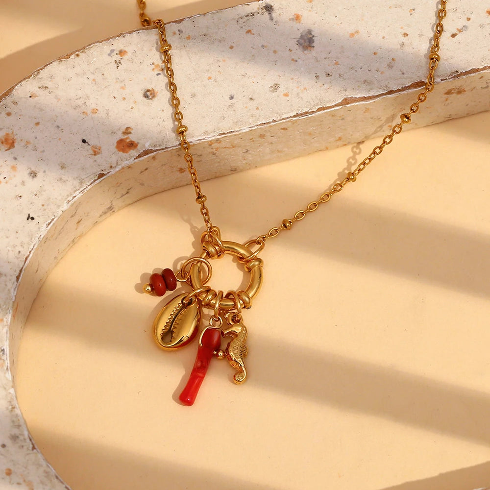 Shell Seahorse Necklace
