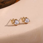 Delicate Zircon Flower Crown Stud Earrings
