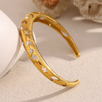 Zircon Star Moon Open Bracelet