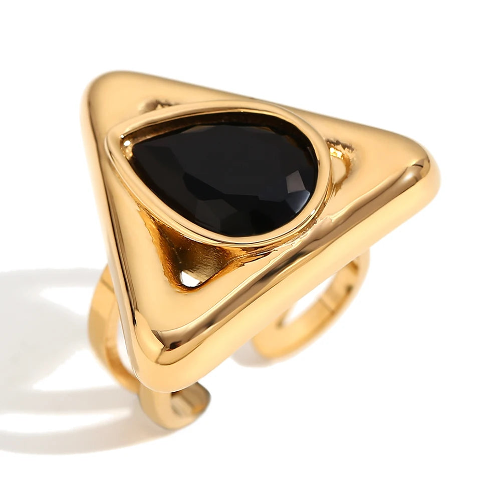 Triangle Water Drop Ring