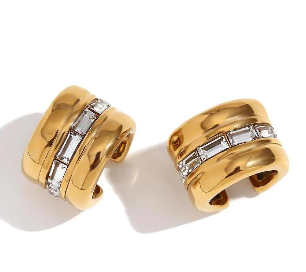 Lustre Gem Rectangle Ear Cuff