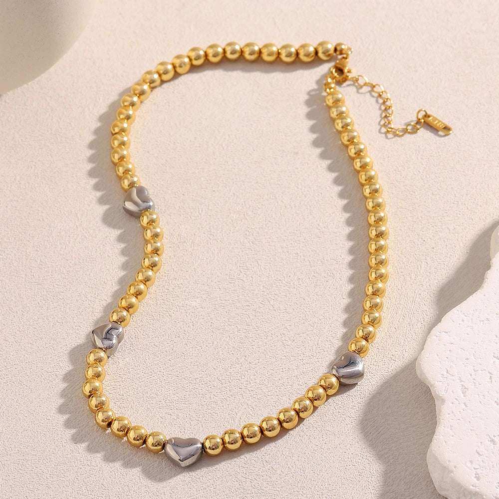 Double Colour Bead Love Necklace