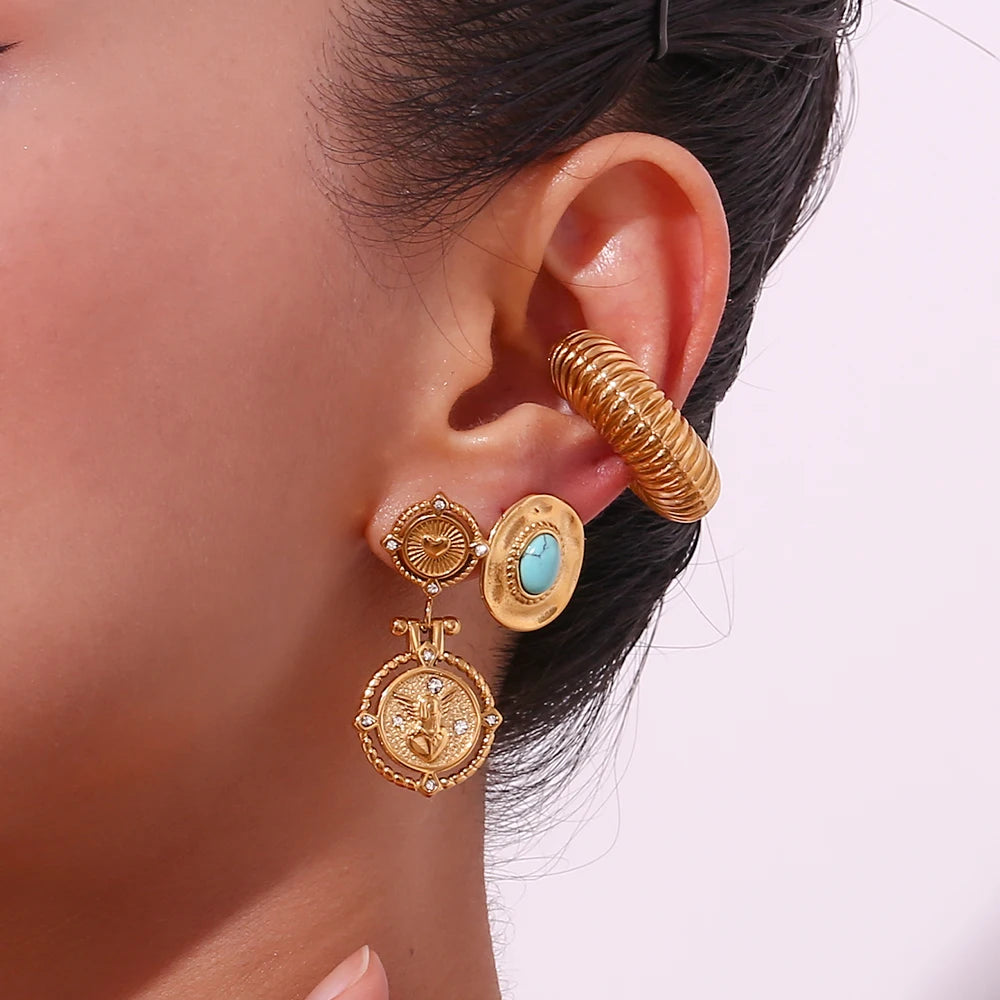 Angel Heart Key Drop Earrings