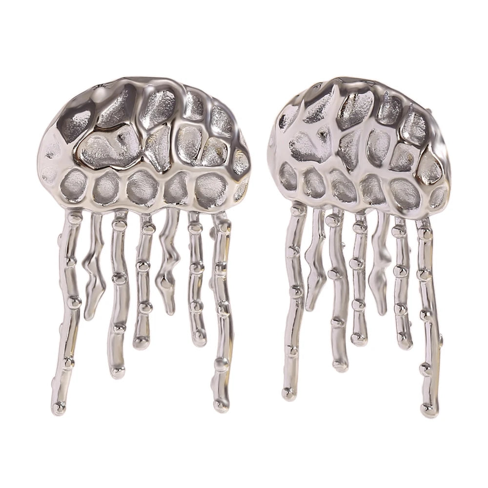 Jellyfish Hammered Texture Earrings