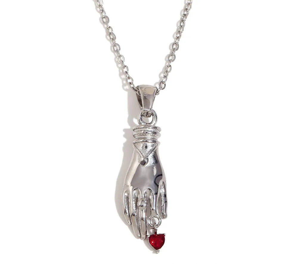 Hand Held Heart Pendant Necklace
