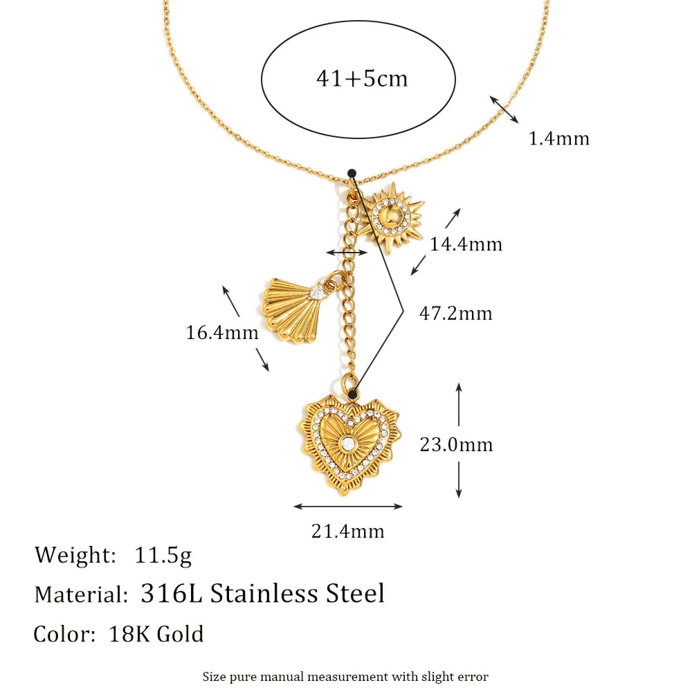 Celestial Heart Pendant Necklace