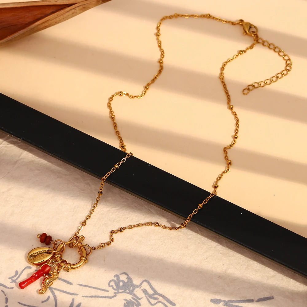 Shell Seahorse Necklace