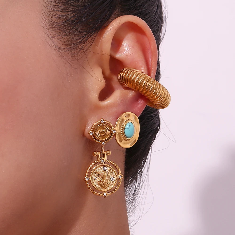 Angel Heart Key Drop Earrings