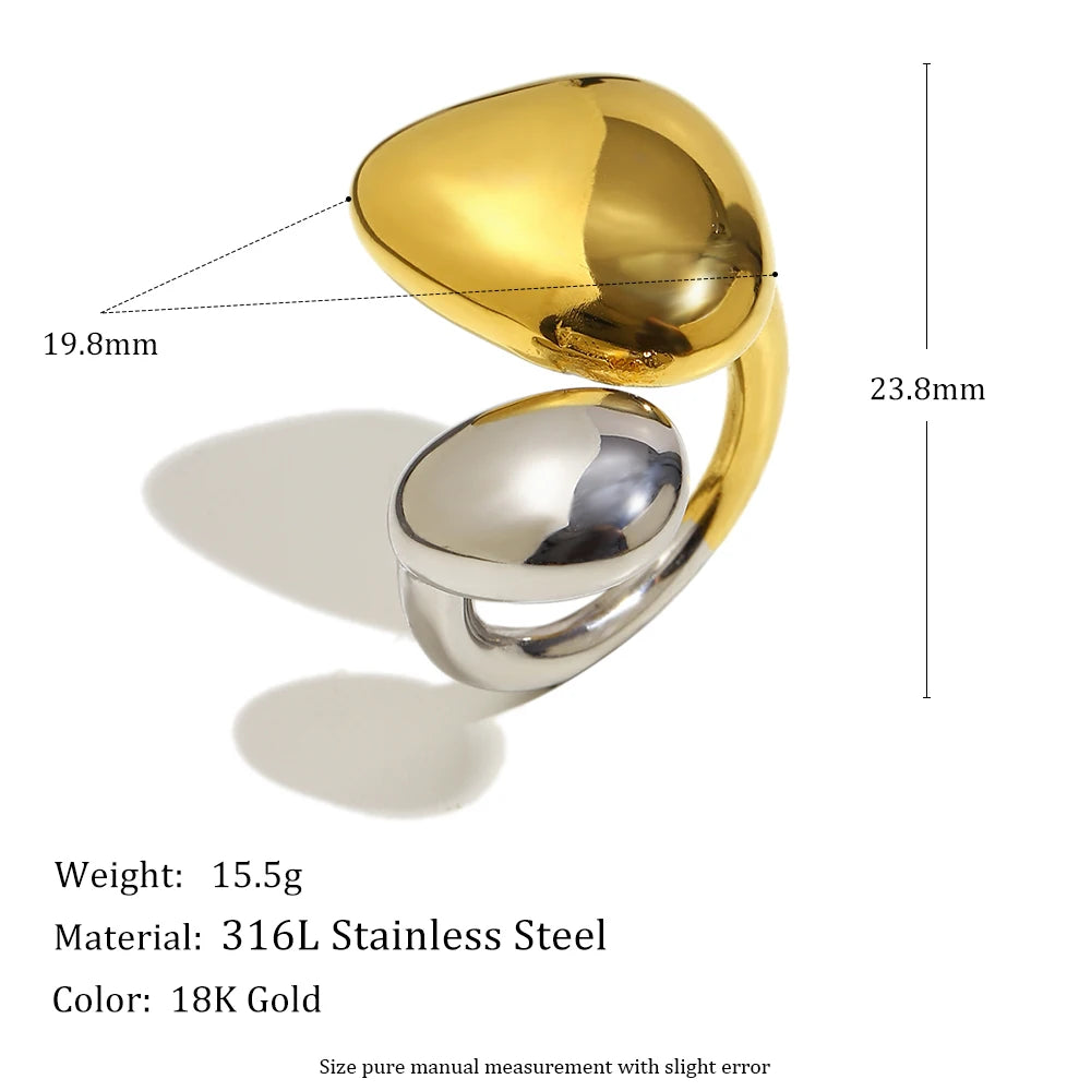 Two-Tone Asymmetric Open Ring