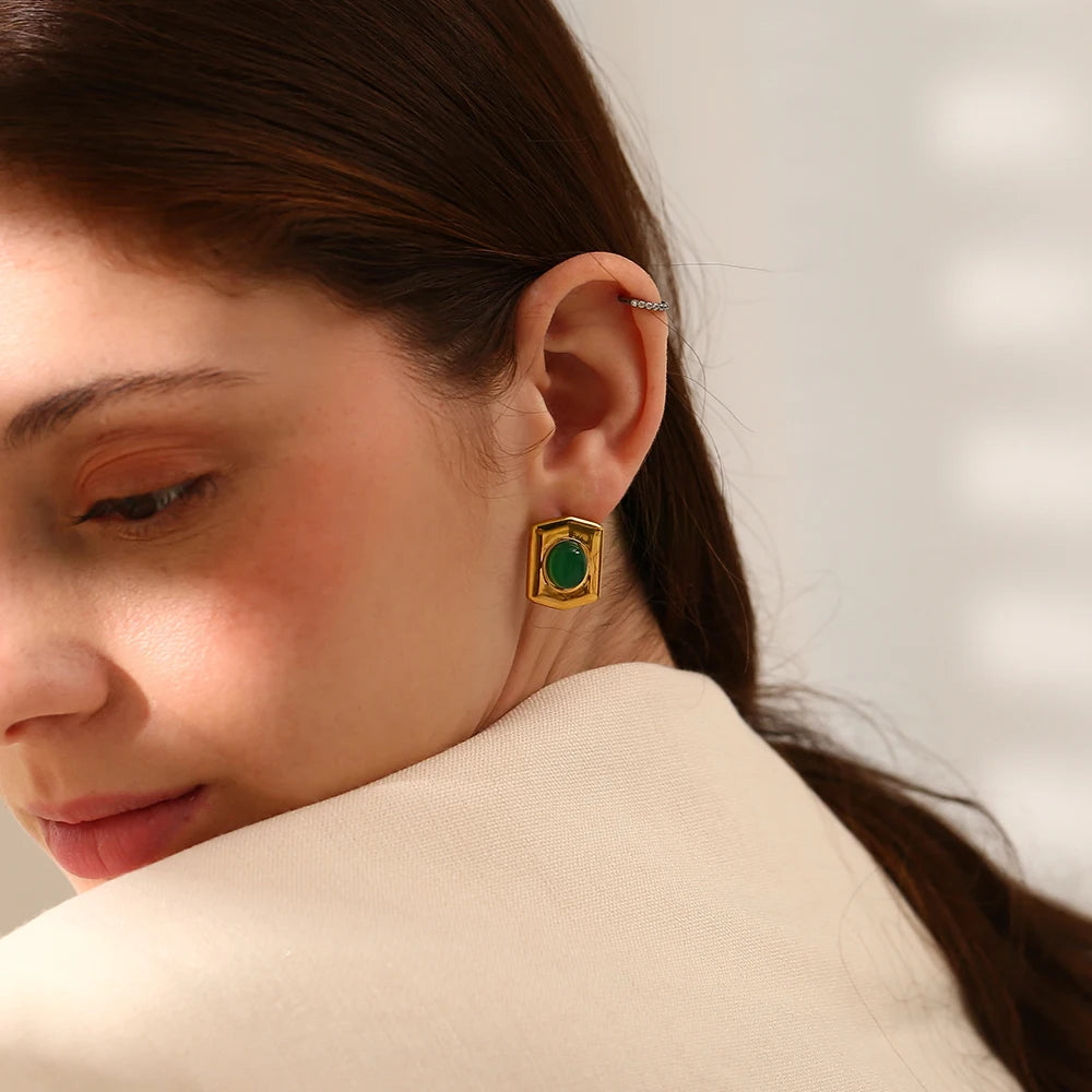 Roman Shield Agate Earrings