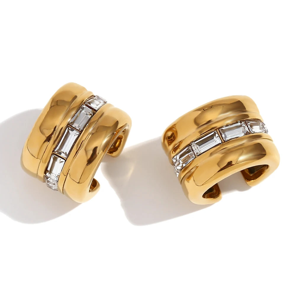 Lustre Gem Rectangle Ear Cuff