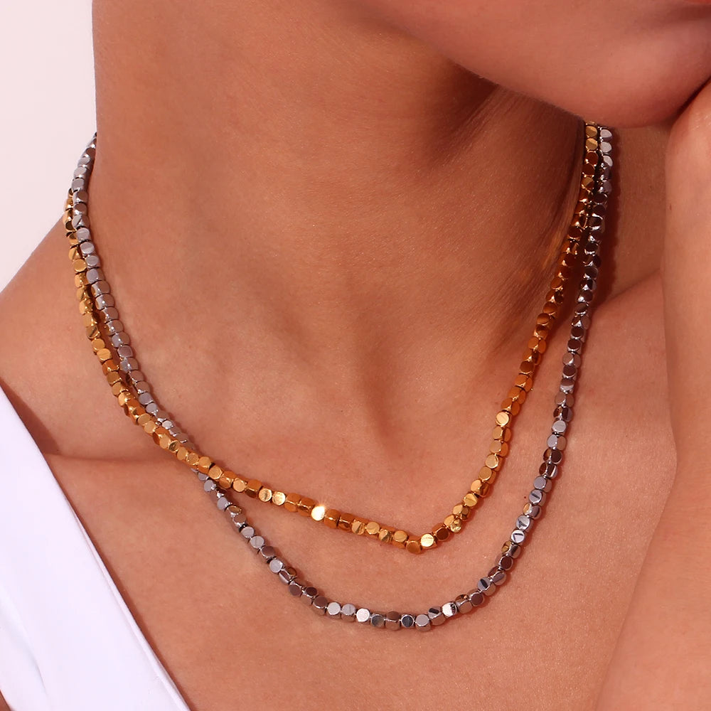 Golden Cube Necklace