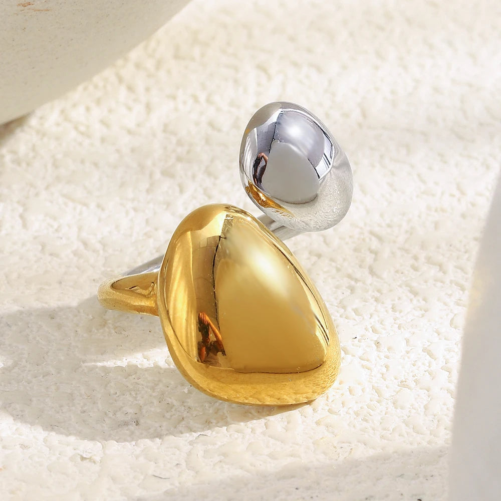 Two-Tone Asymmetric Open Ring