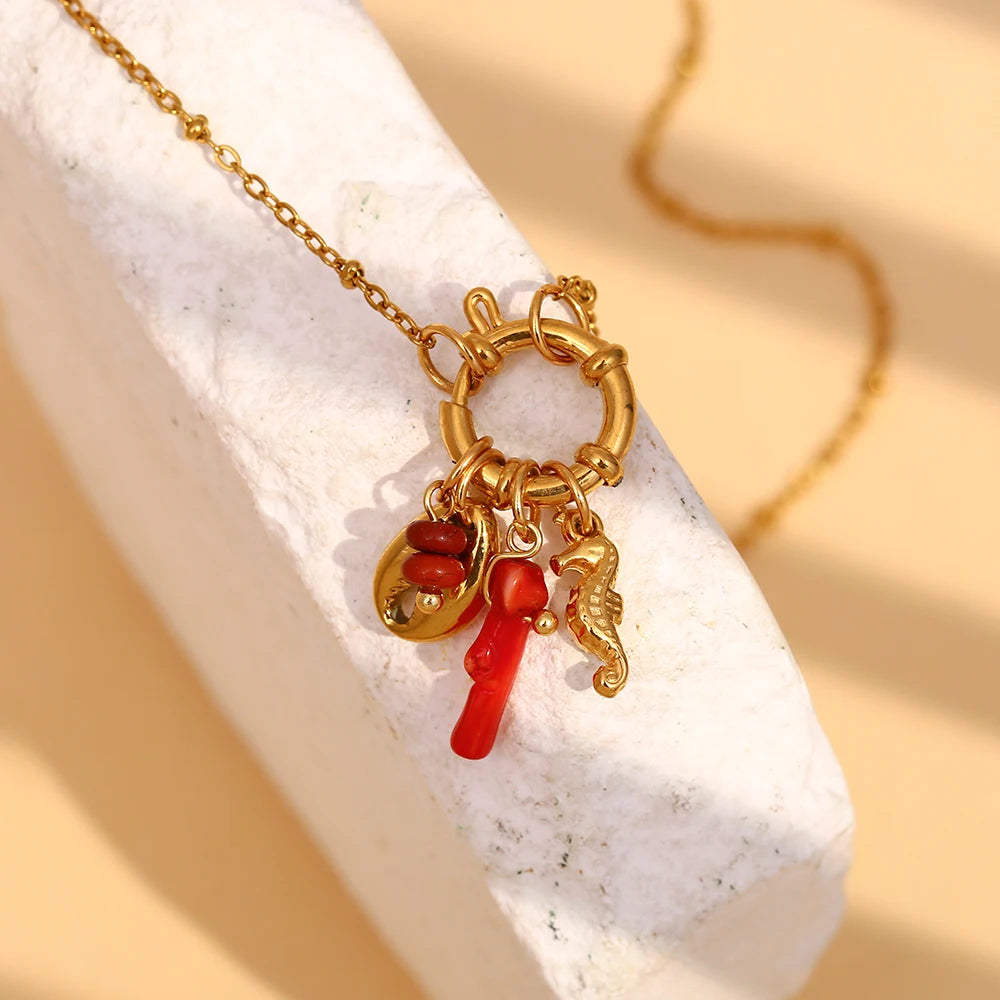 Shell Seahorse Necklace
