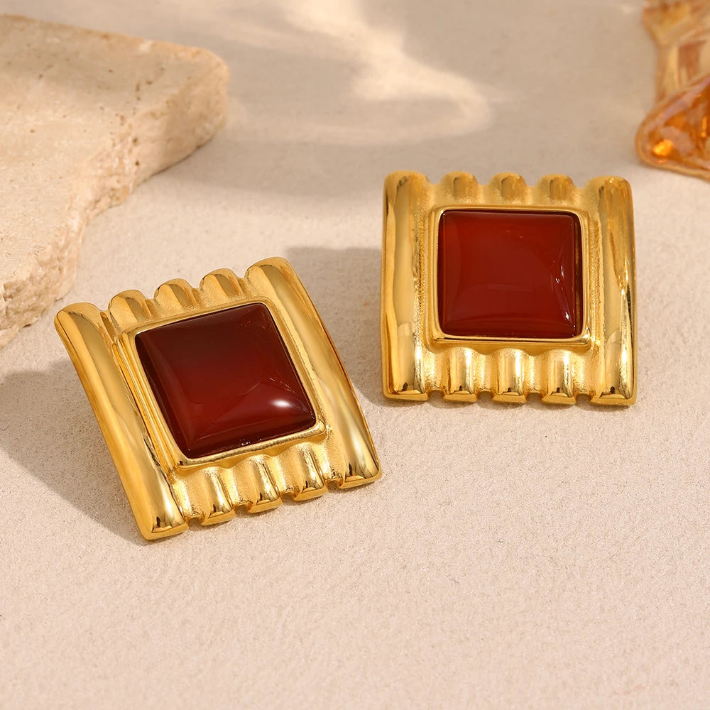Elegant Square Stud Earrings