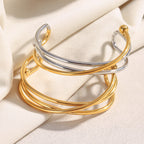Double Colour Cross Open Bangle