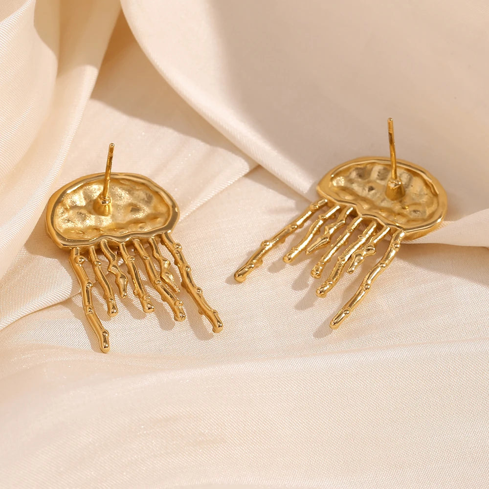 Jellyfish Hammered Texture Earrings