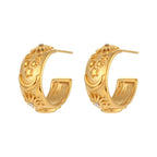 Sun, Moon and Star Earrings in 18K Stainless Steel with Zirconia