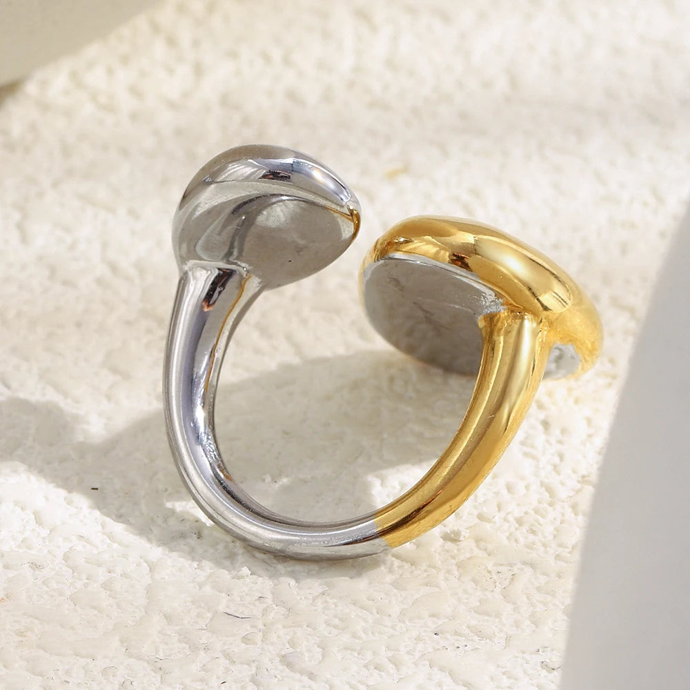 Two-Tone Asymmetric Open Ring