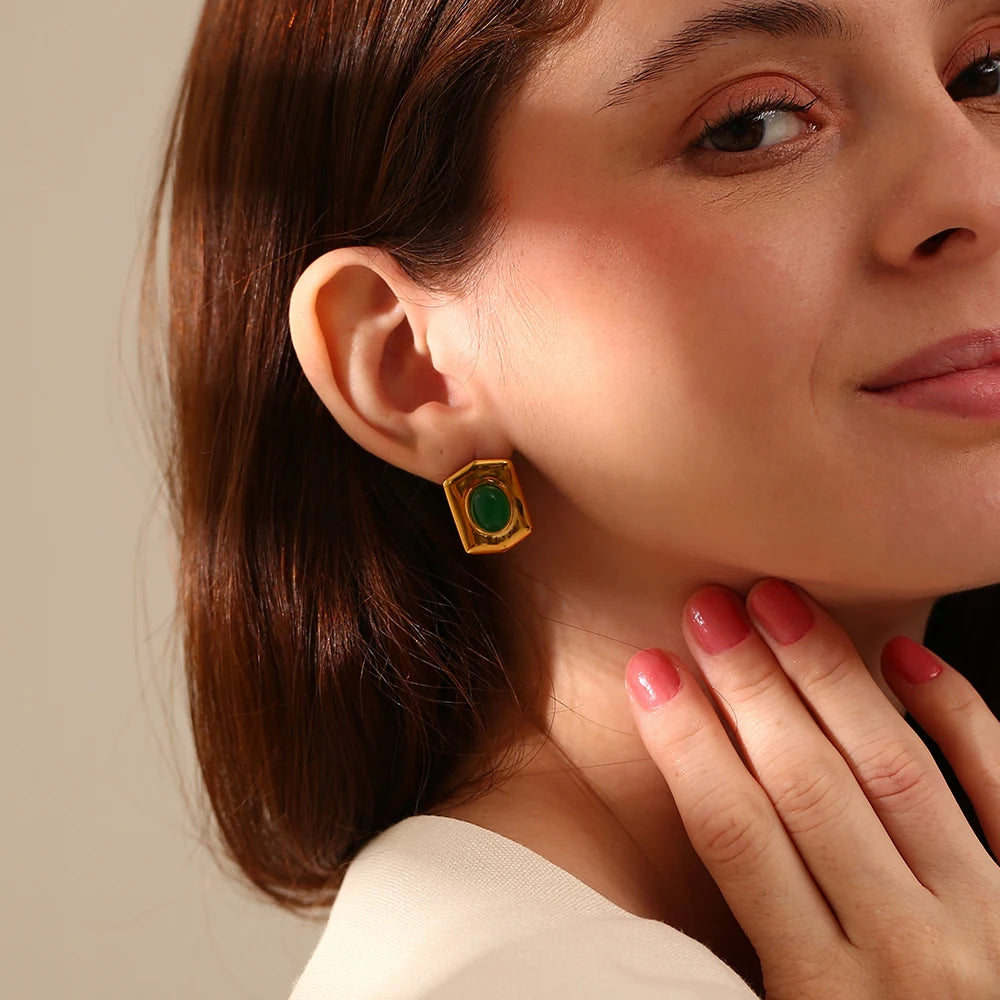 Roman Shield Agate Earrings