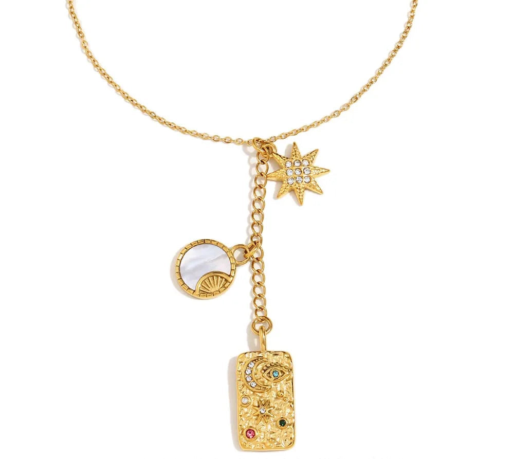 Sun Moon Star  Pendant Necklace