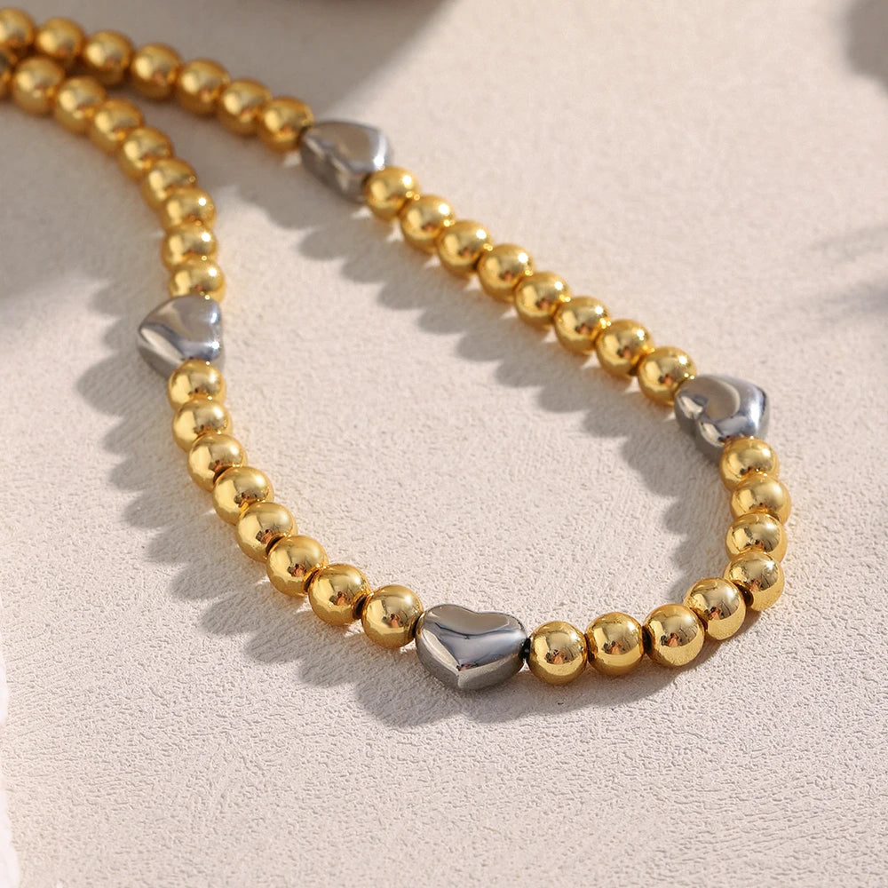 Double Colour Bead Love Necklace