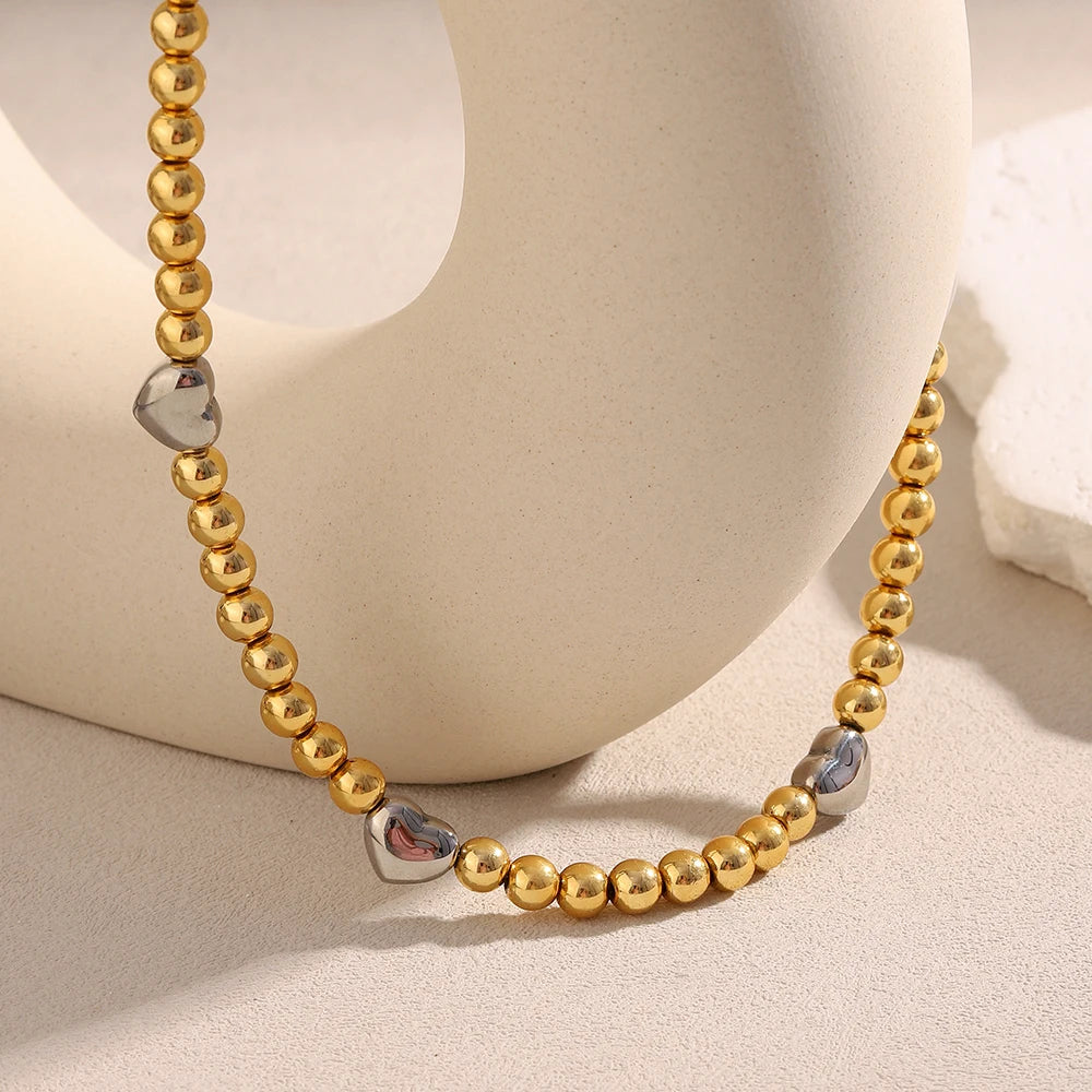 Double Colour Bead Love Necklace