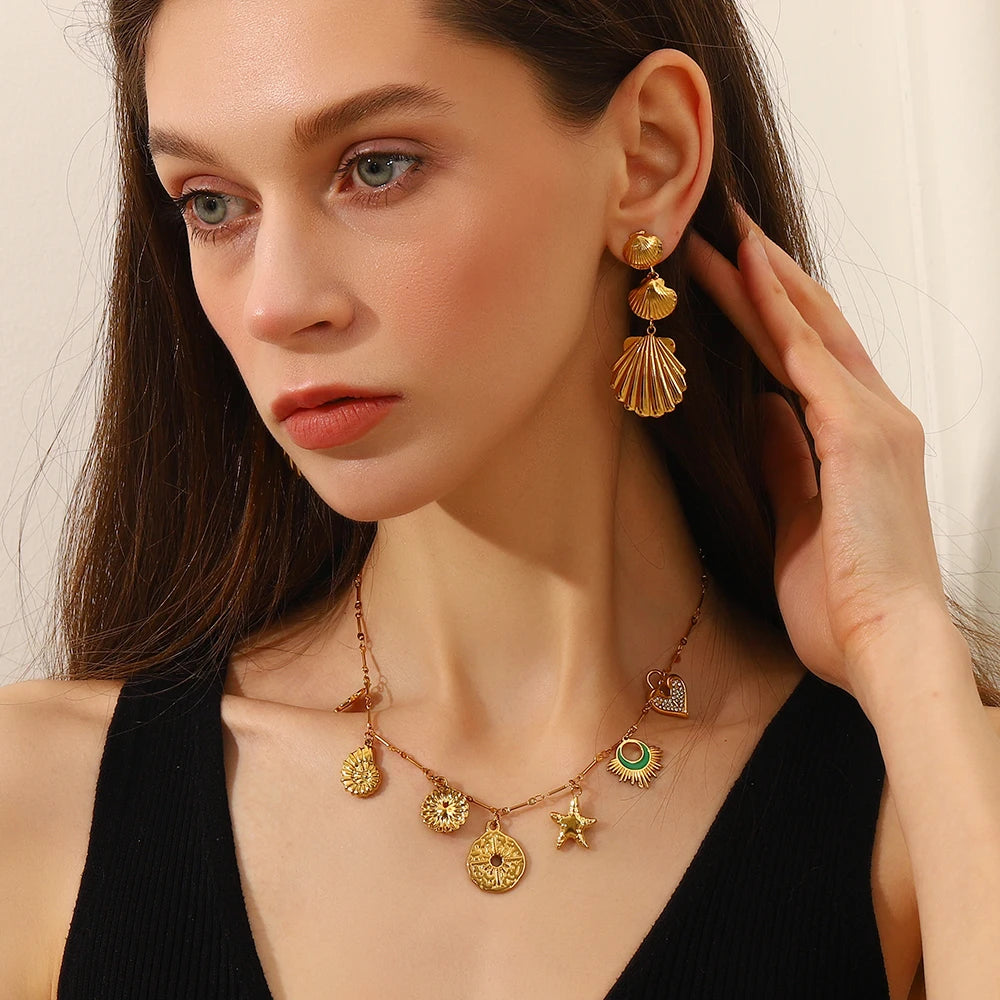 Starfish & Shell Necklace Set