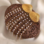 Tassel Earrings with Shell Pearl in 316L Stainless Steel