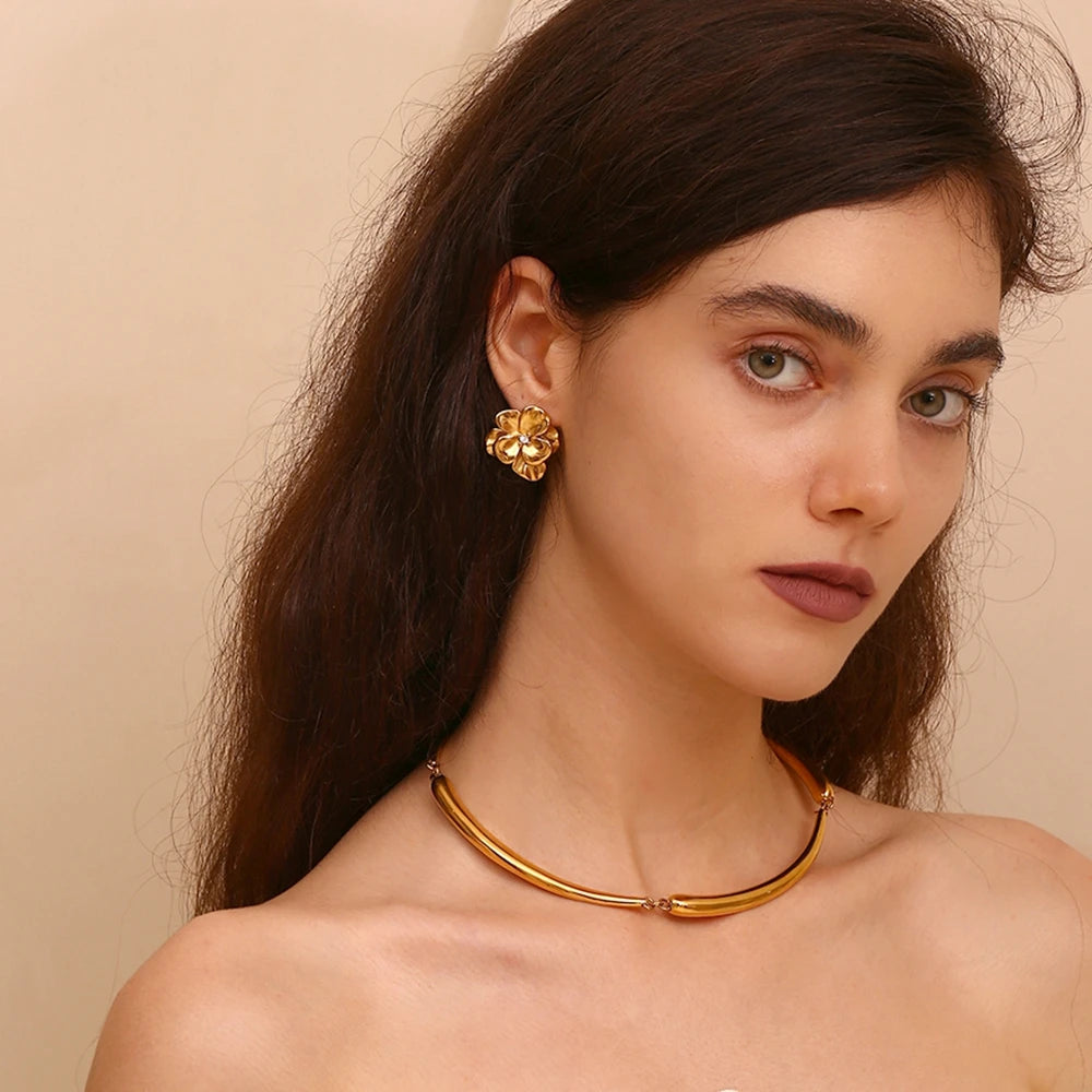 Elegant Flower Statement Earrings