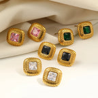 Twill Zircon Stud Earrings