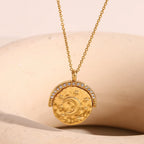 Flip Pendant Sun Moon Star Necklace