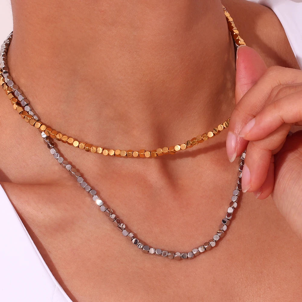 Golden Cube Necklace