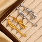 Creative Asymmetrical Earrings with Zirconia – People Embrace