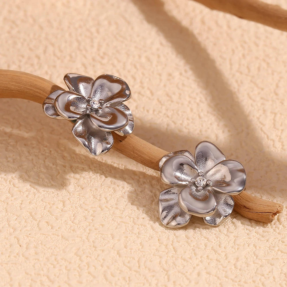 Elegant Flower Statement Earrings