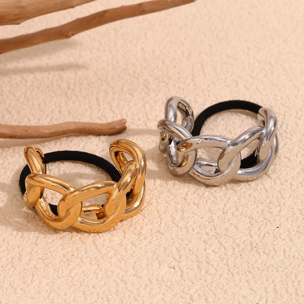 Minimalist Semicircular Titanium Chain Hair Tie 23mm