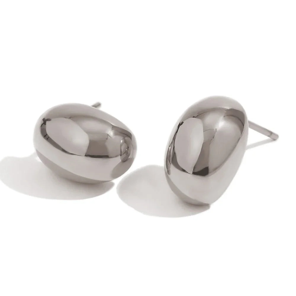 Elegant Stainless Steel Hollow Earrings – Gold and Silver