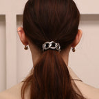 Minimalist Semicircular Titanium Chain Hair Tie 23mm