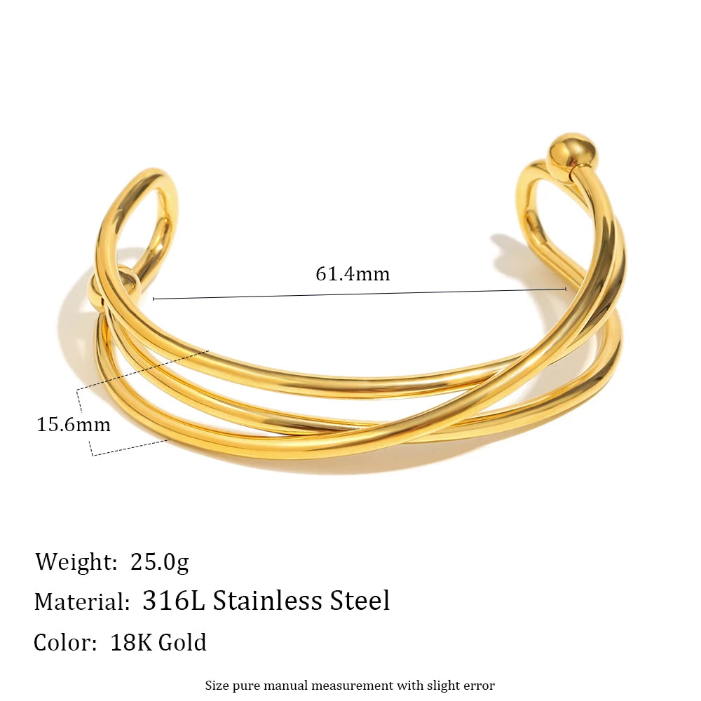 Double Colour Cross Open Bangle