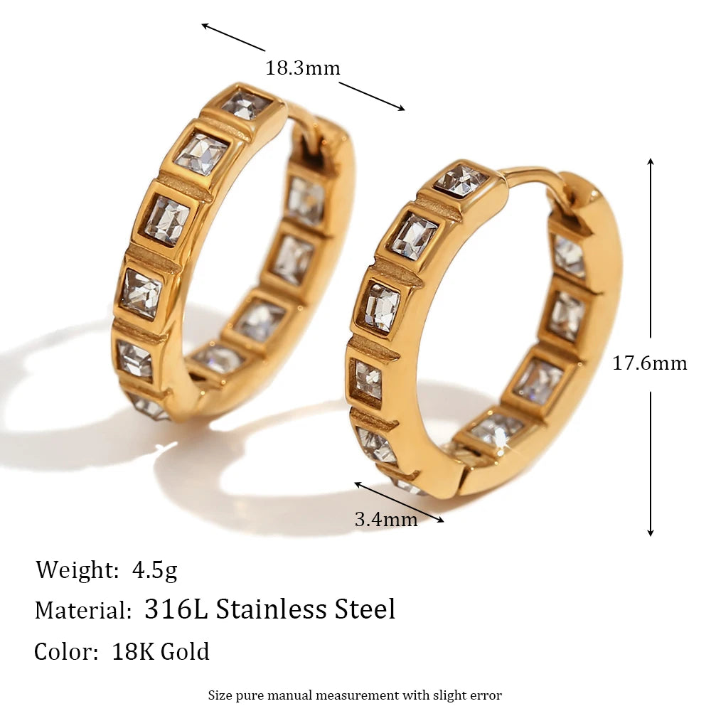 Luxury classic zirconia hoop earrings