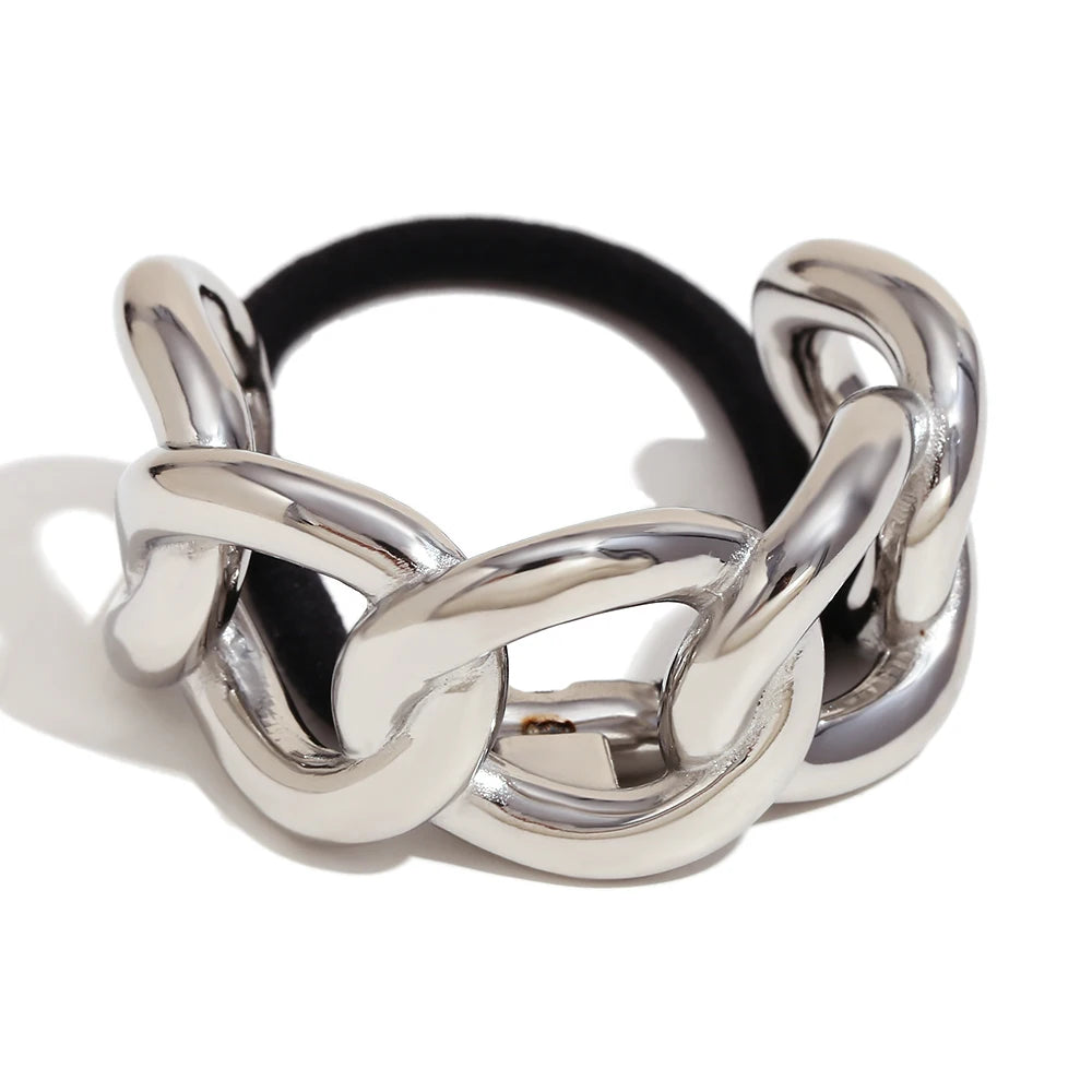 Minimalist Semicircular Titanium Chain Hair Tie 23mm
