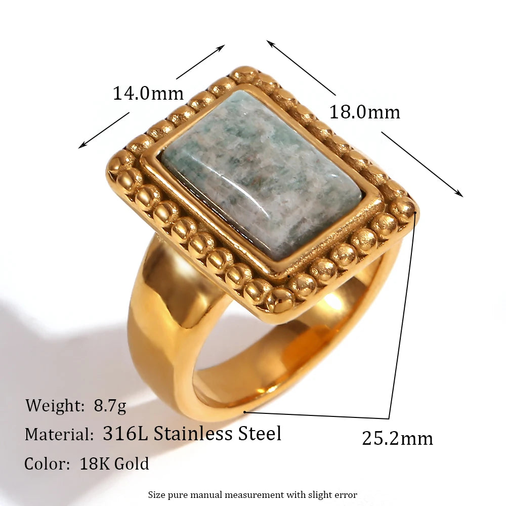 Amazonite & Lapis Rectangular Ring