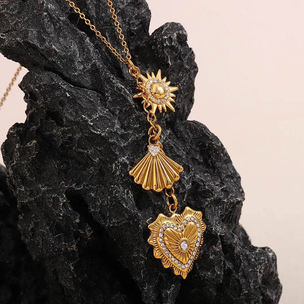 Celestial Heart Pendant Necklace