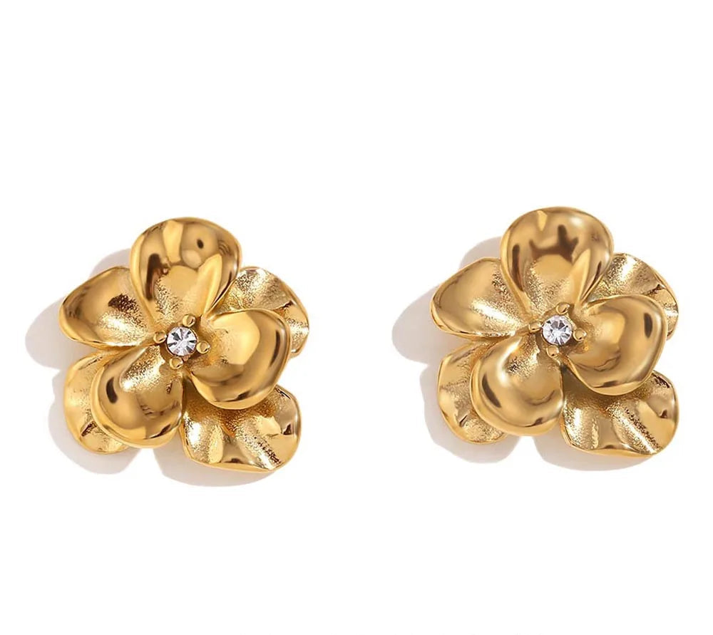 Elegant Flower Statement Earrings