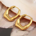 Irregular Bicolor Hoops in 316L Stainless Steel with 18K Gold Plating