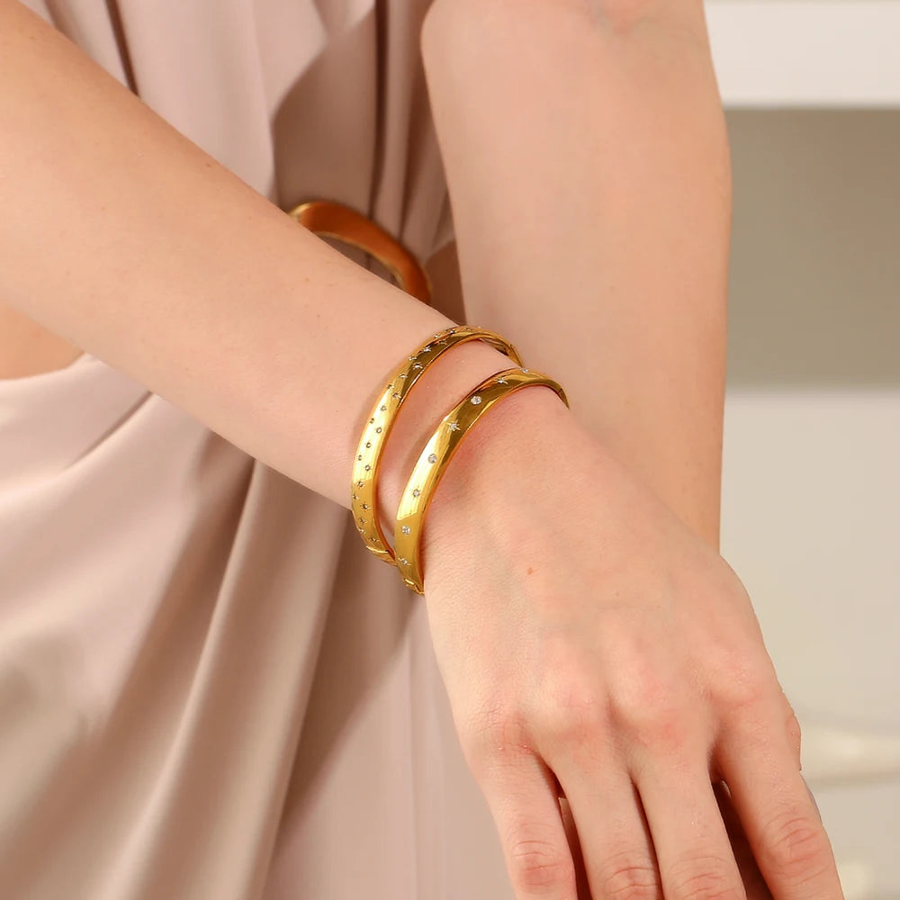 Star Sun Moon Open Bangle