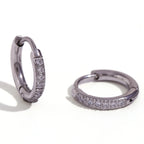 Rounded Edge Zircon Stud Earrings