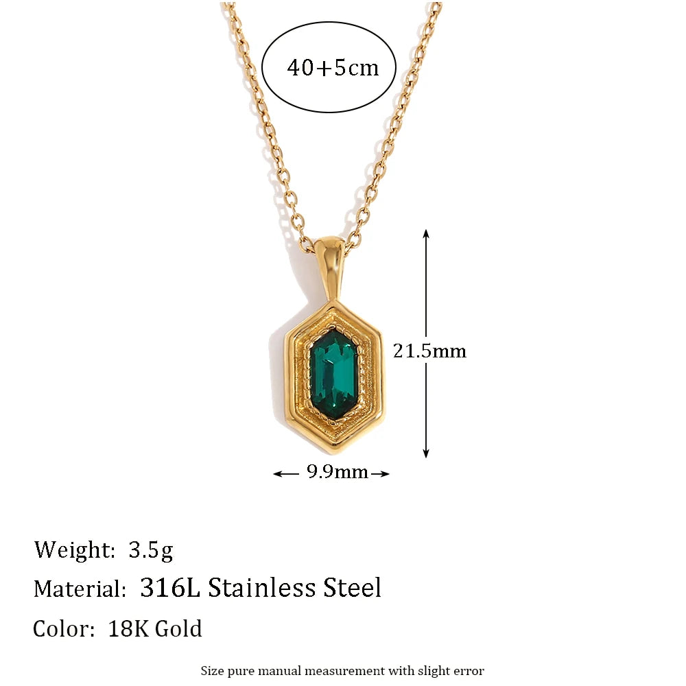 Hexa Emerald Necklace