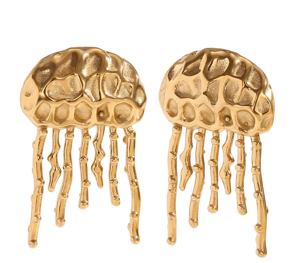 Jellyfish Hammered Texture Earrings